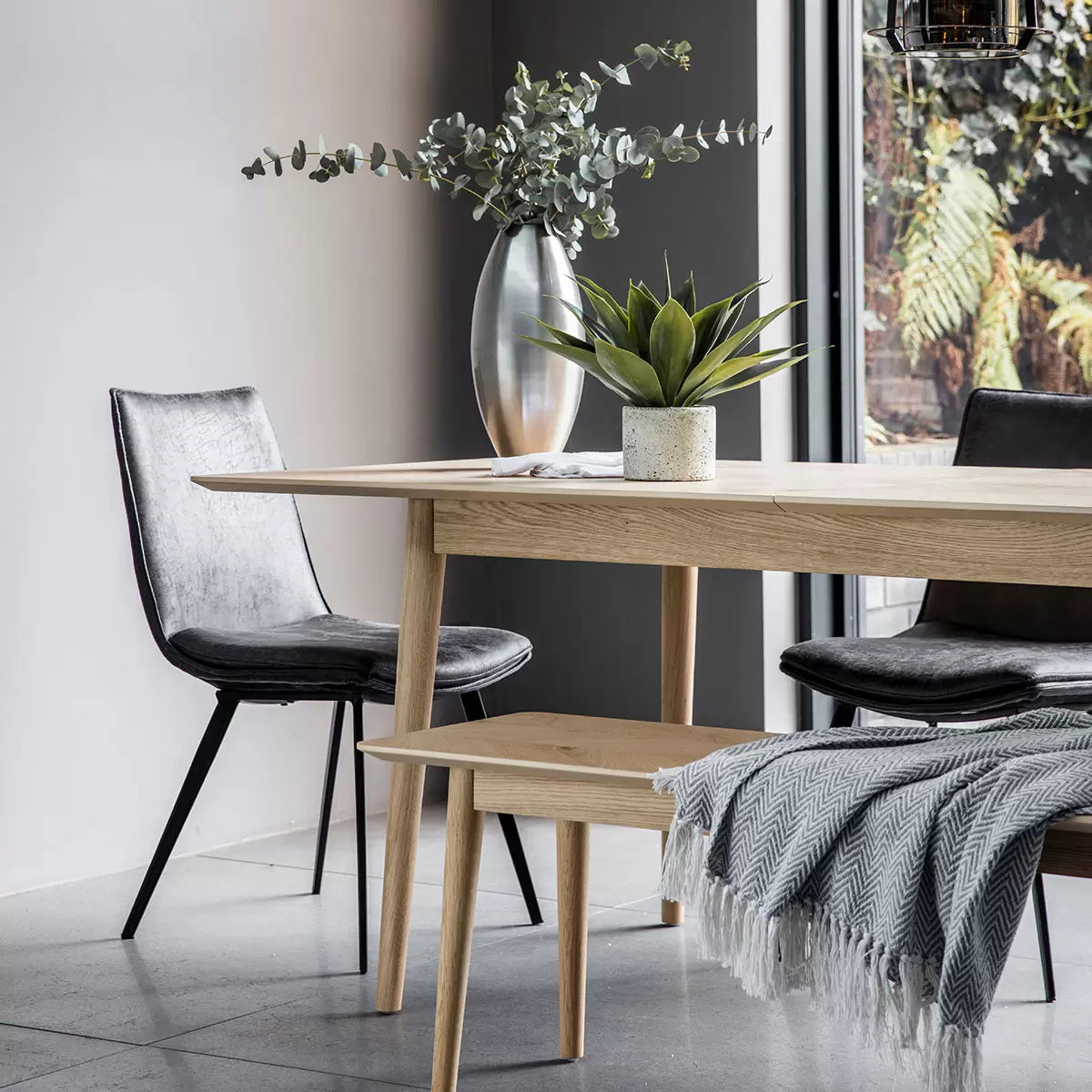 Gallery Hinks Grey Faux Leather Dining Chair, 2 Pack