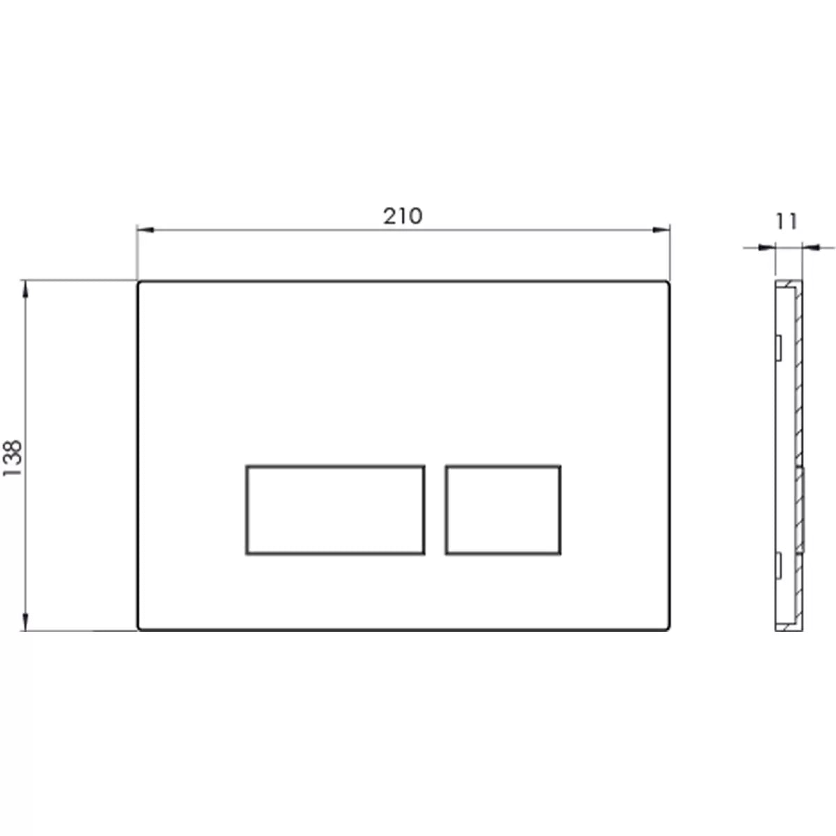 Tavistock Square Dual Flush Plate in Black