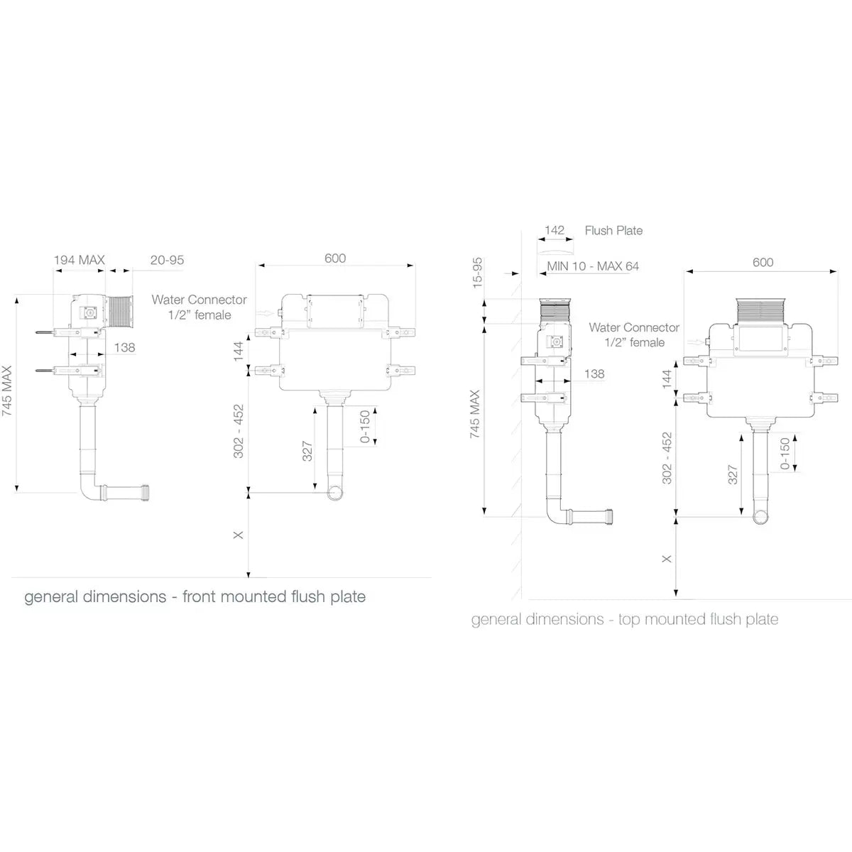 Tavistock In-Wall Concealed 6L Cistern