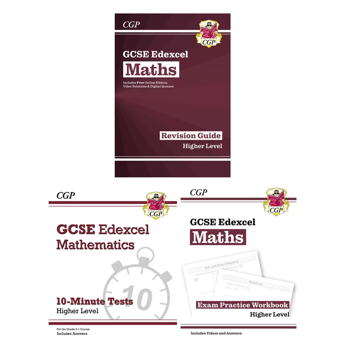 CGP GCSE Maths Edexcel Higher x3 Book Pack