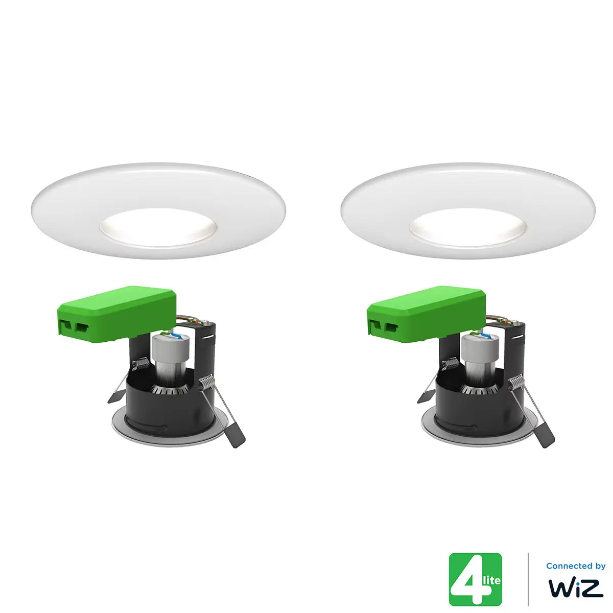 4lite WiZ Connected LED IP65 Fire Rated Downlight, Pack of 2, available in 3