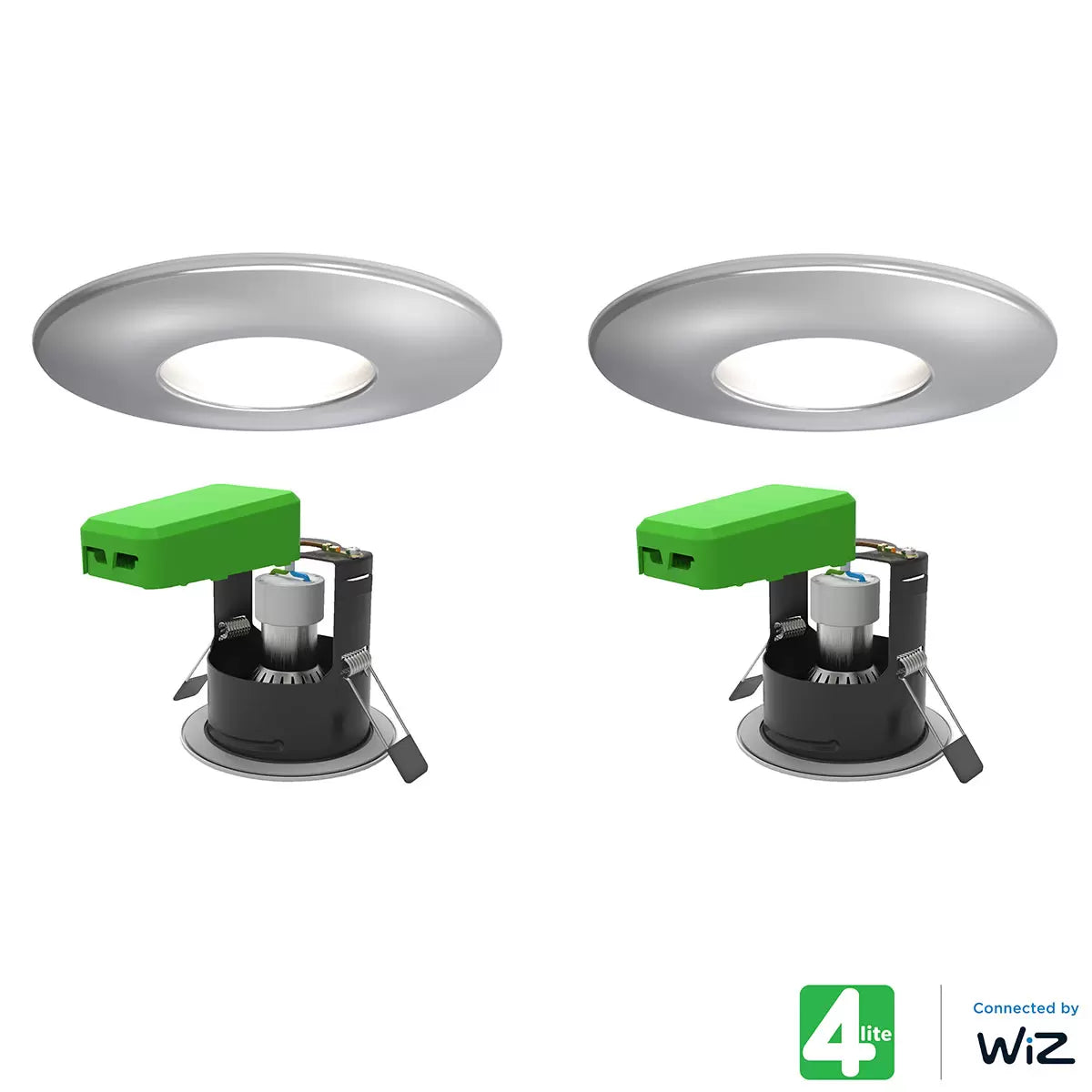 4lite WiZ Connected LED IP20 Fire Rated Downlight, Pack of 2, available in 3