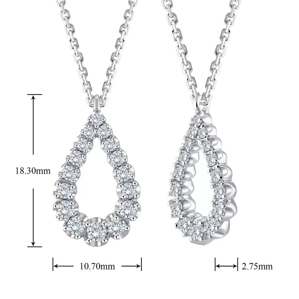 0.40ctw Round Brilliant Cut Diamond Pendant, 14ct White Gold