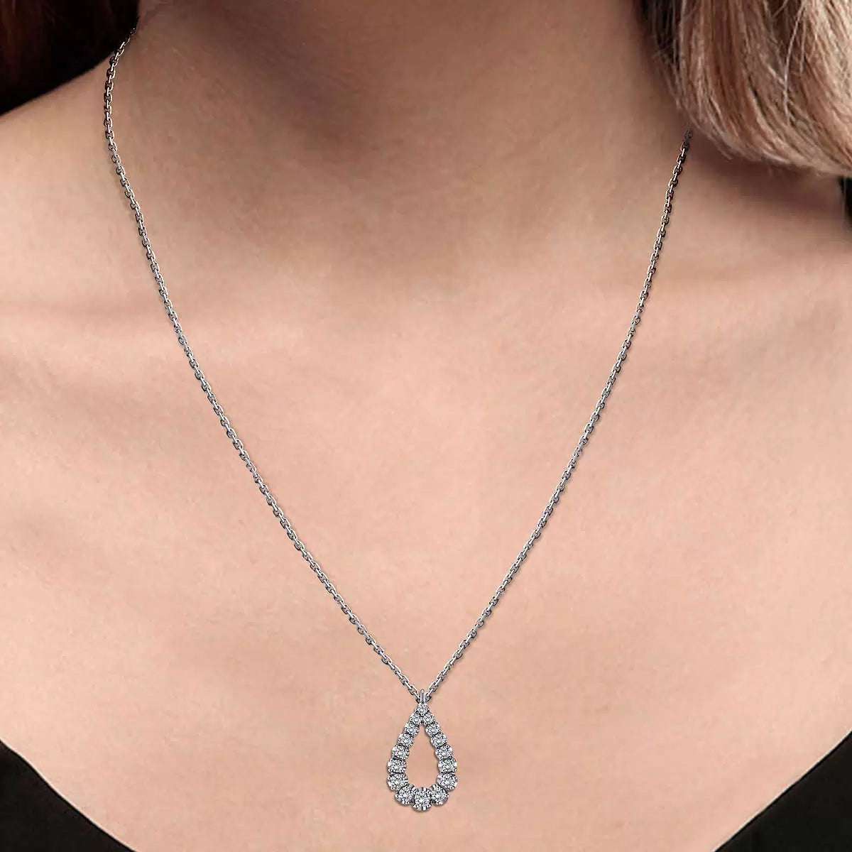 0.40ctw Round Brilliant Cut Diamond Pendant, 14ct White Gold