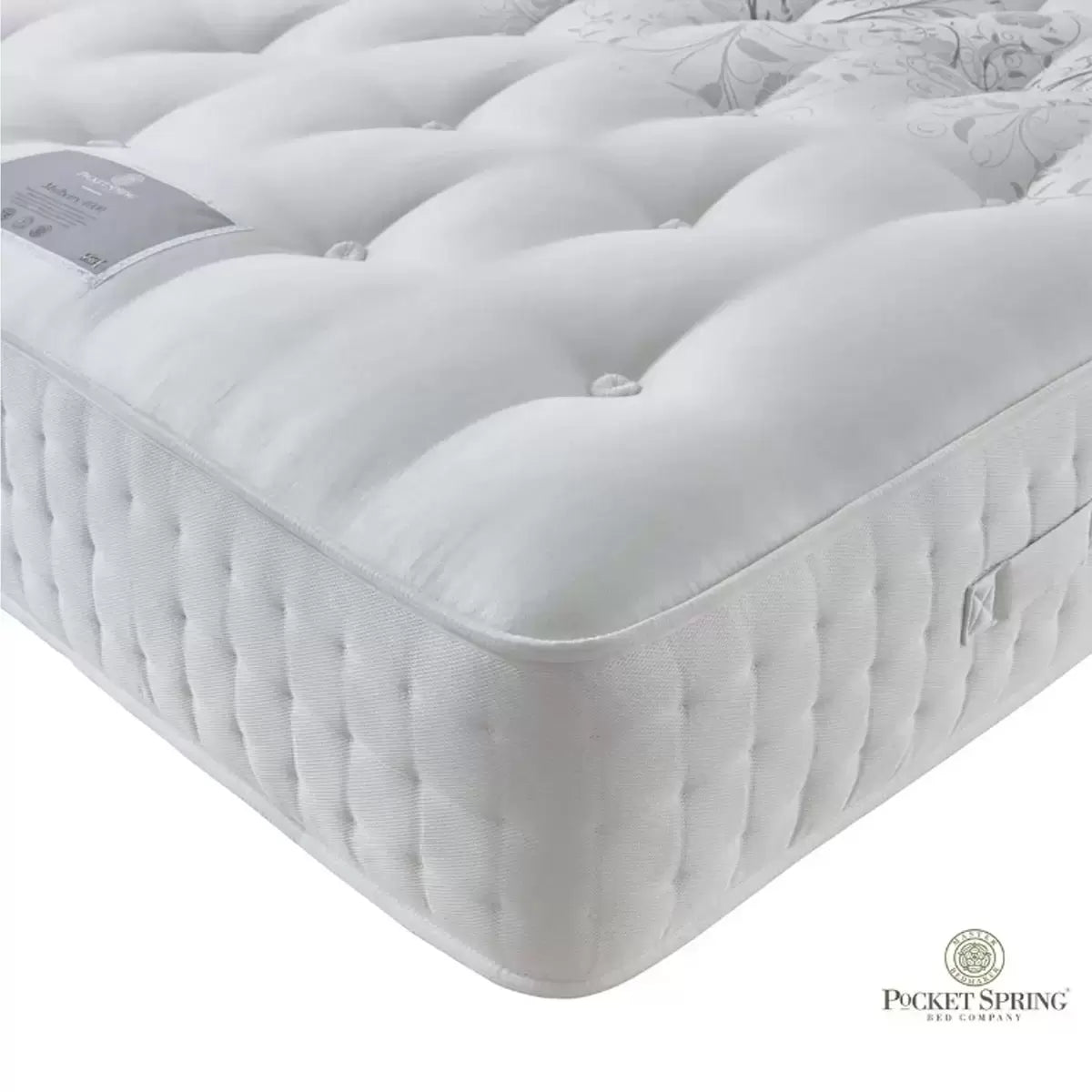 Pocket Spring Bed Company Mulberry Mattress & Pebble Grey Full Ottoman Divan