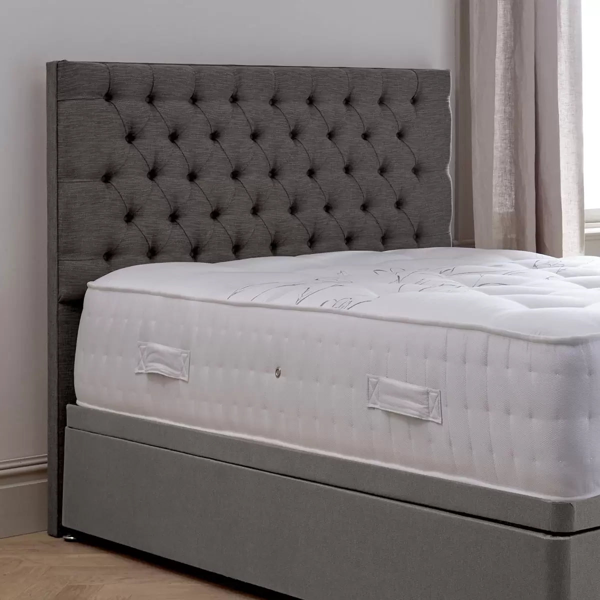 Pocket Spring Bed Company Ravello Grey Fabric Full Height Headboard in 3 Sizes