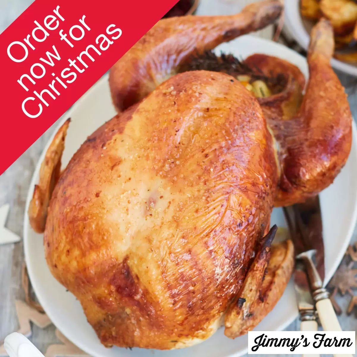 Jimmy's Farm Free Range Rustic Bronze Turkey in 2 Sizes From 5kg Minimum Weight