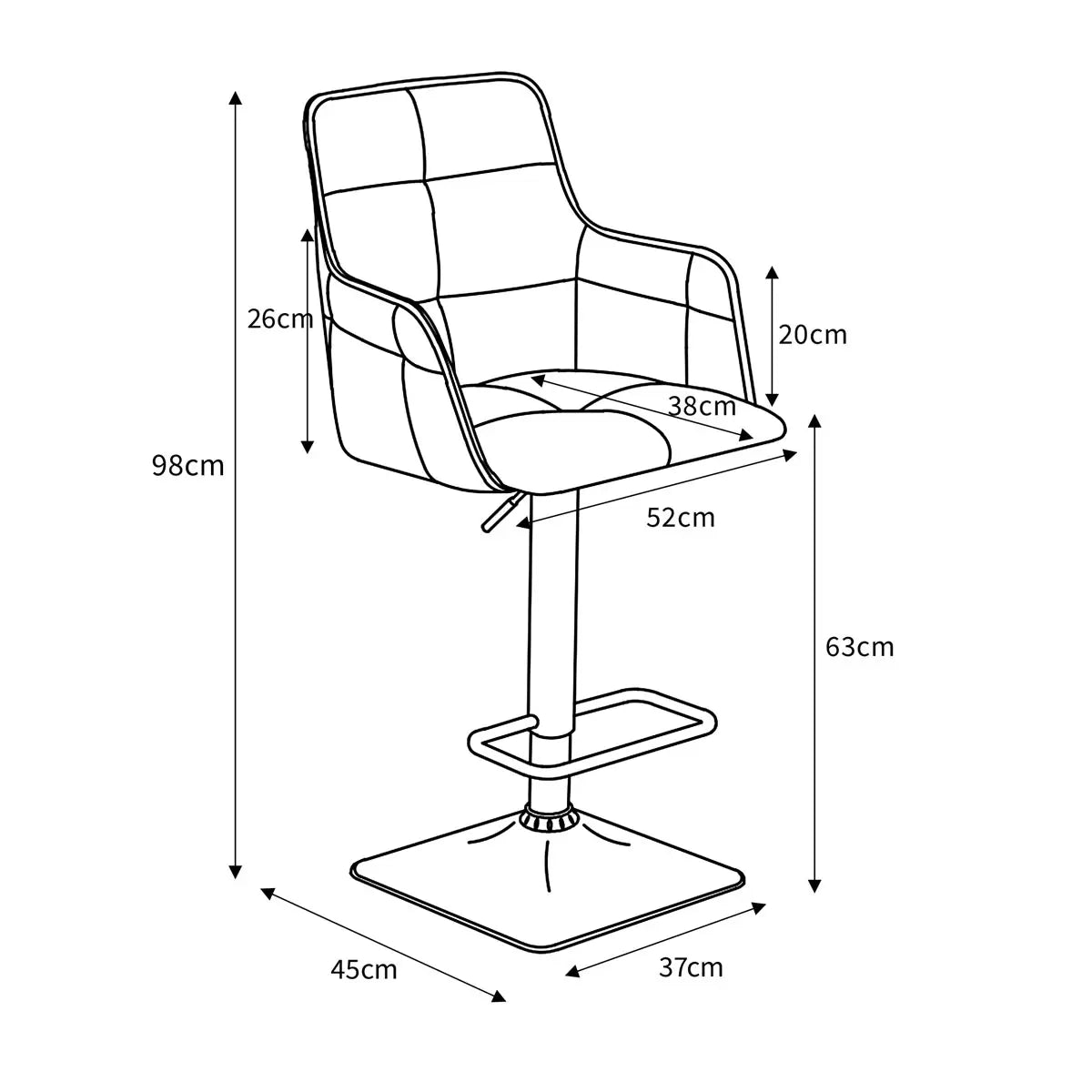 Orion Light Grey Fabric Bar Stool, 2 Pack