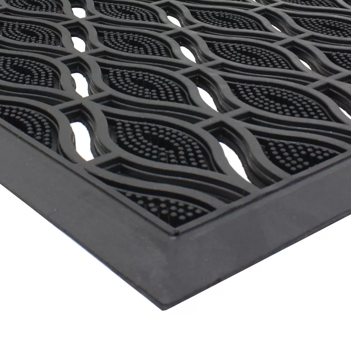 JVL Elipses Eyes Rubber Door Mat, 40 x 70 cm