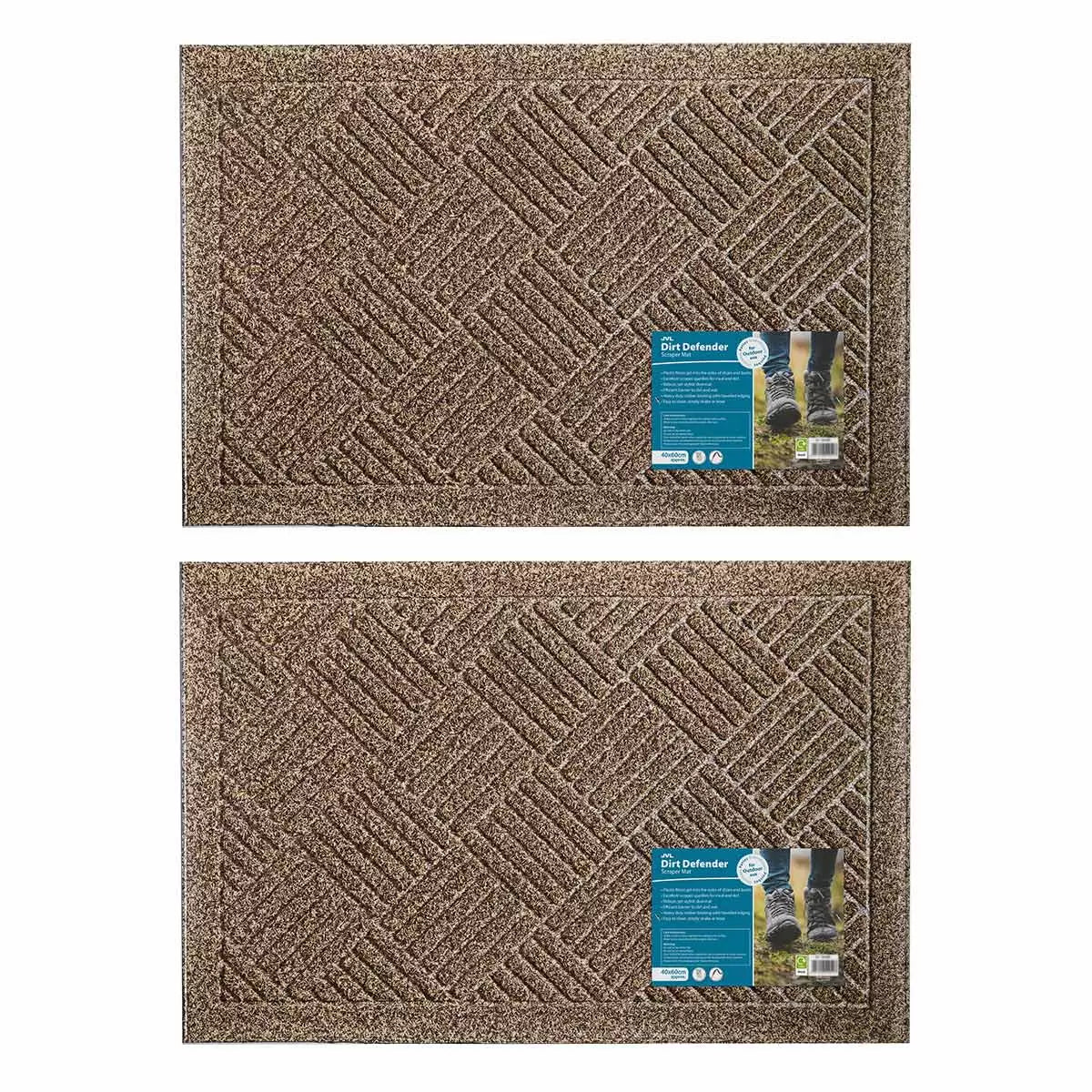 JVL Dirt Defender Door Mat, 40 x 60 cm