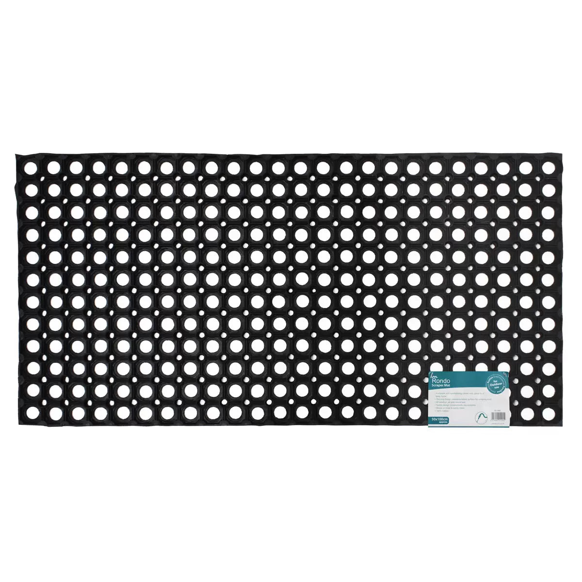 JVL Rondo Contract Rubber Floor Mat, 100 x 50 cm