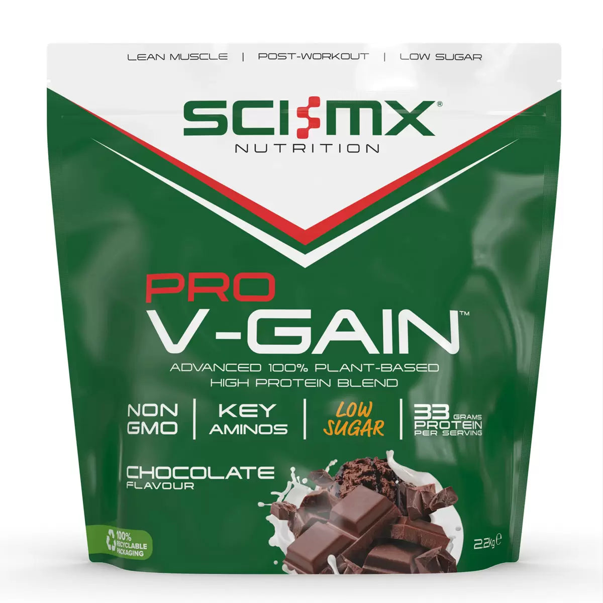 Sci-Mx® Nutrition Pro V-Gain Plant Chocolate Protein Powder, 2.2kg