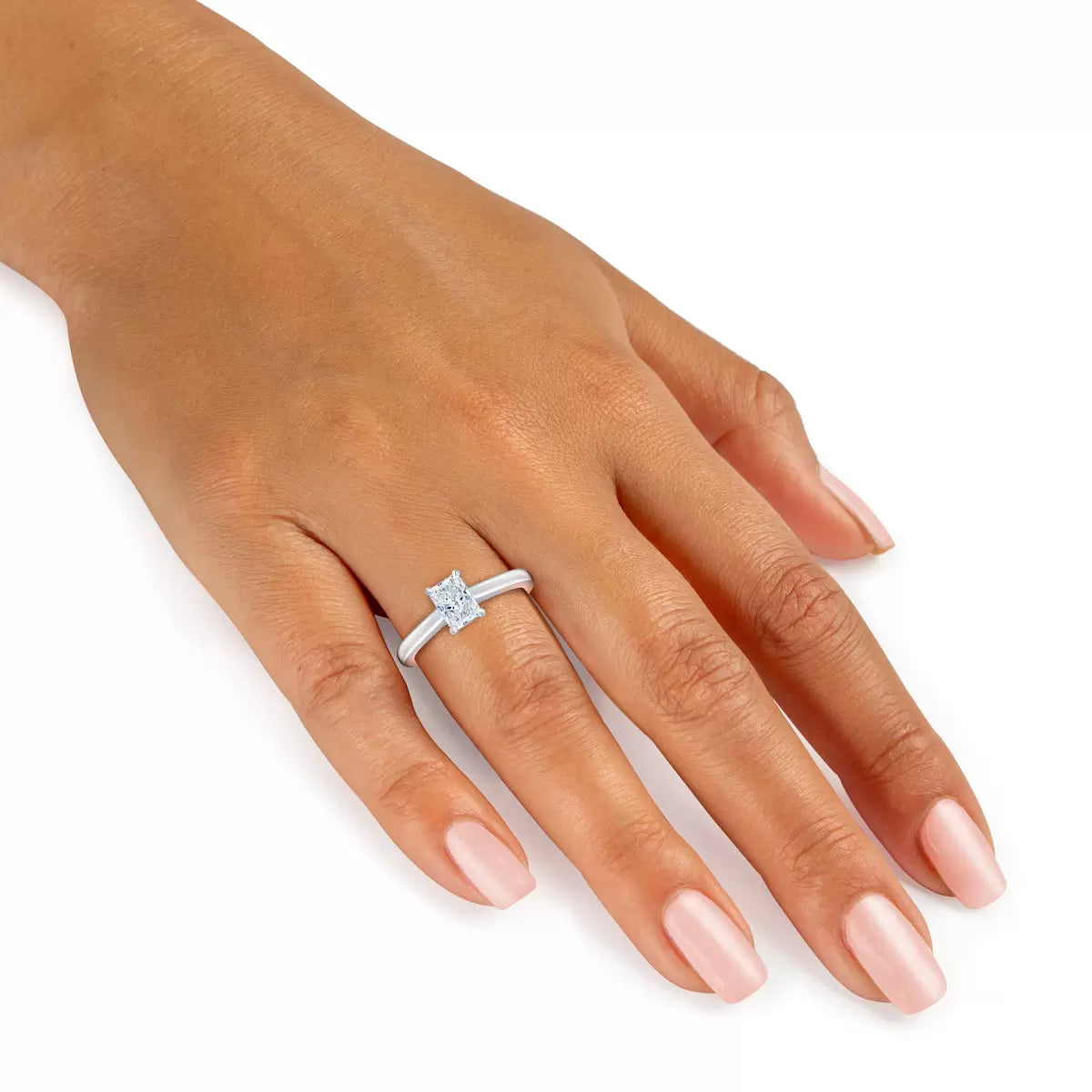 1.00ct Radiant Cut Diamond Solitaire Ring, Platinum