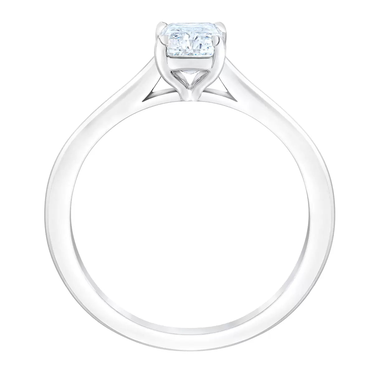 1.00ct Radiant Cut Diamond Solitaire Ring, Platinum