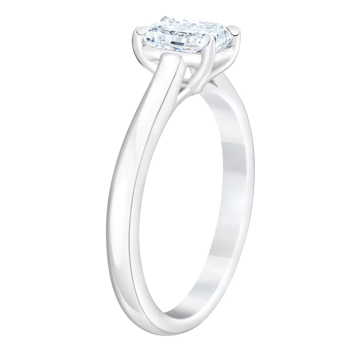 1.00ct Radiant Cut Diamond Solitaire Ring, Platinum