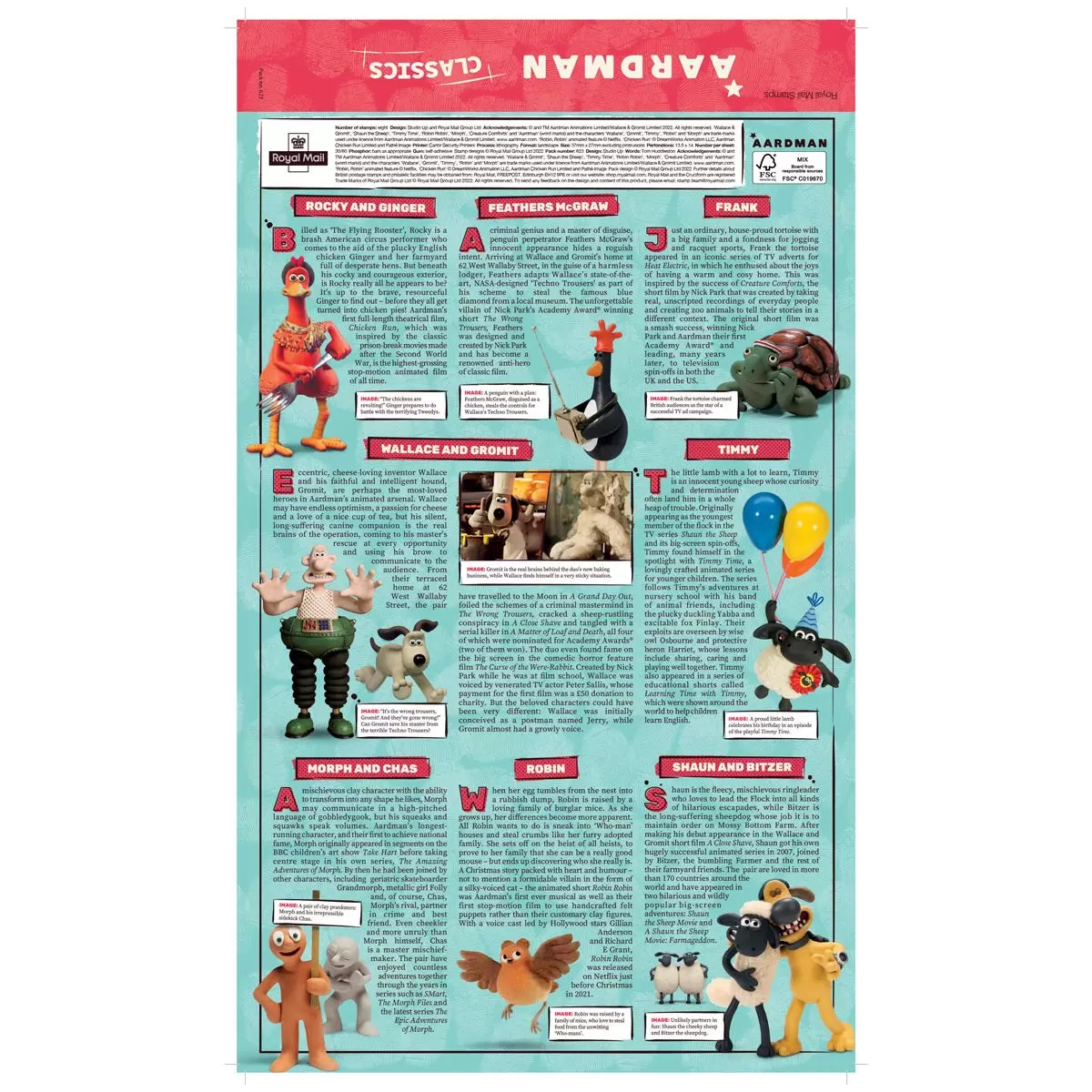 Aardman Classics Royal Mail® Affixed Presentation Pack
