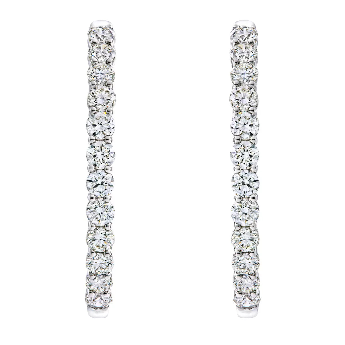 4.95ctw Round Brilliant Cut Diamond Inside Out Hoop Earrings, 14ct White Gold