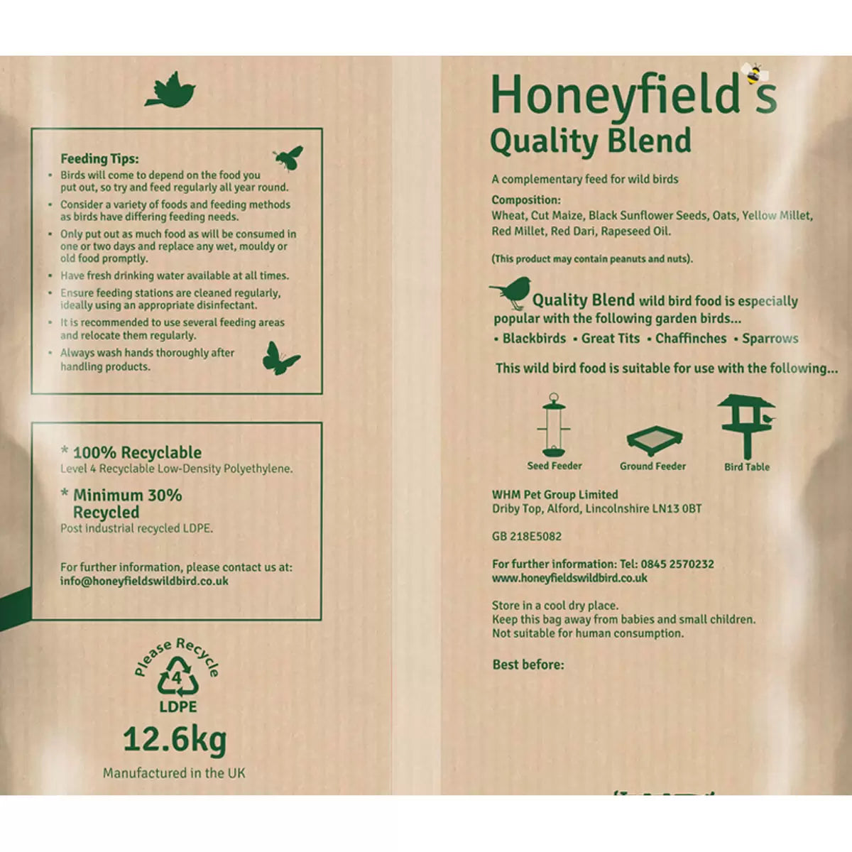 Honeyfield's Conservation Grade Quality Wild Bird Food, 12.6kg