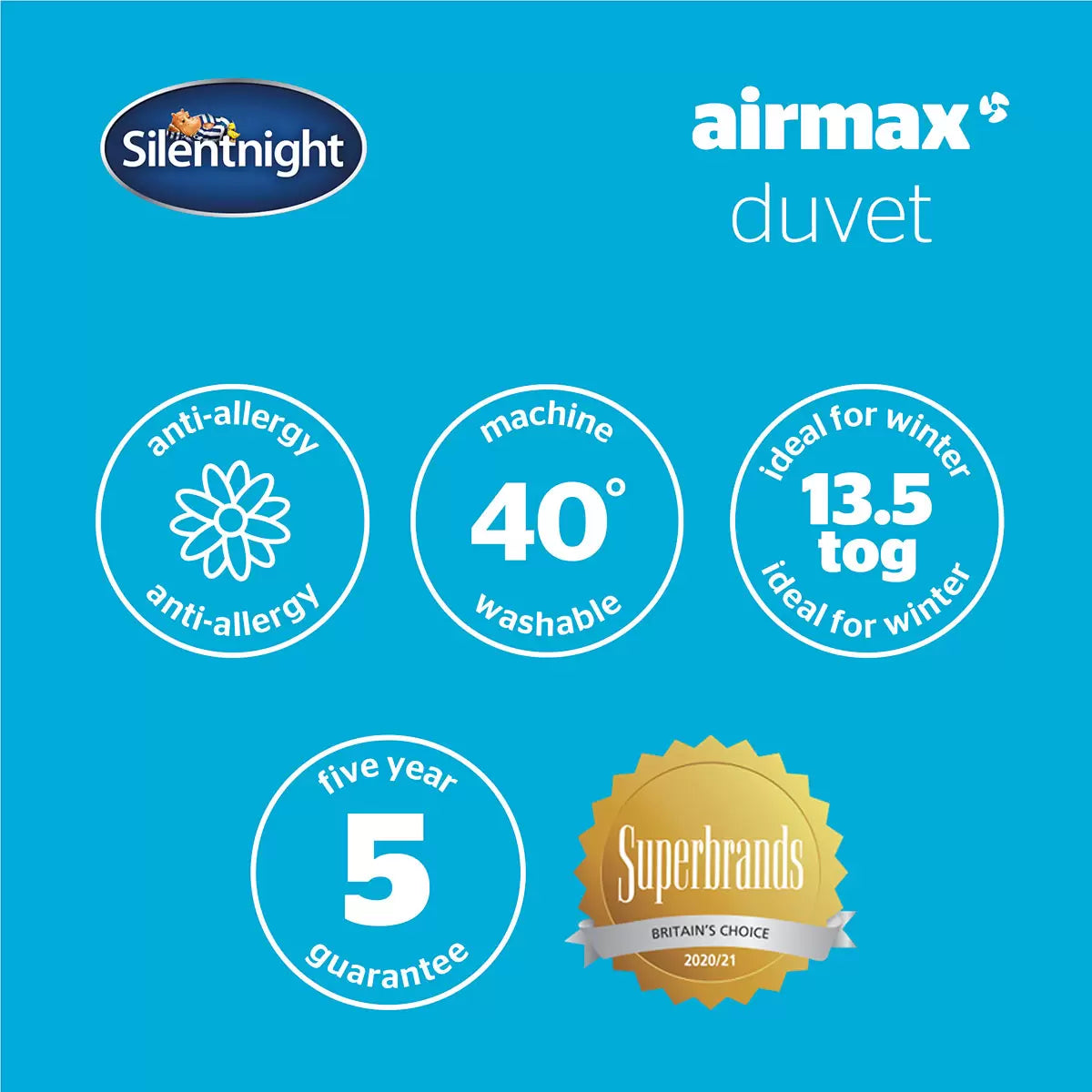 Silentnight Airmax 13.5 Tog Duvet in 3 Sizes