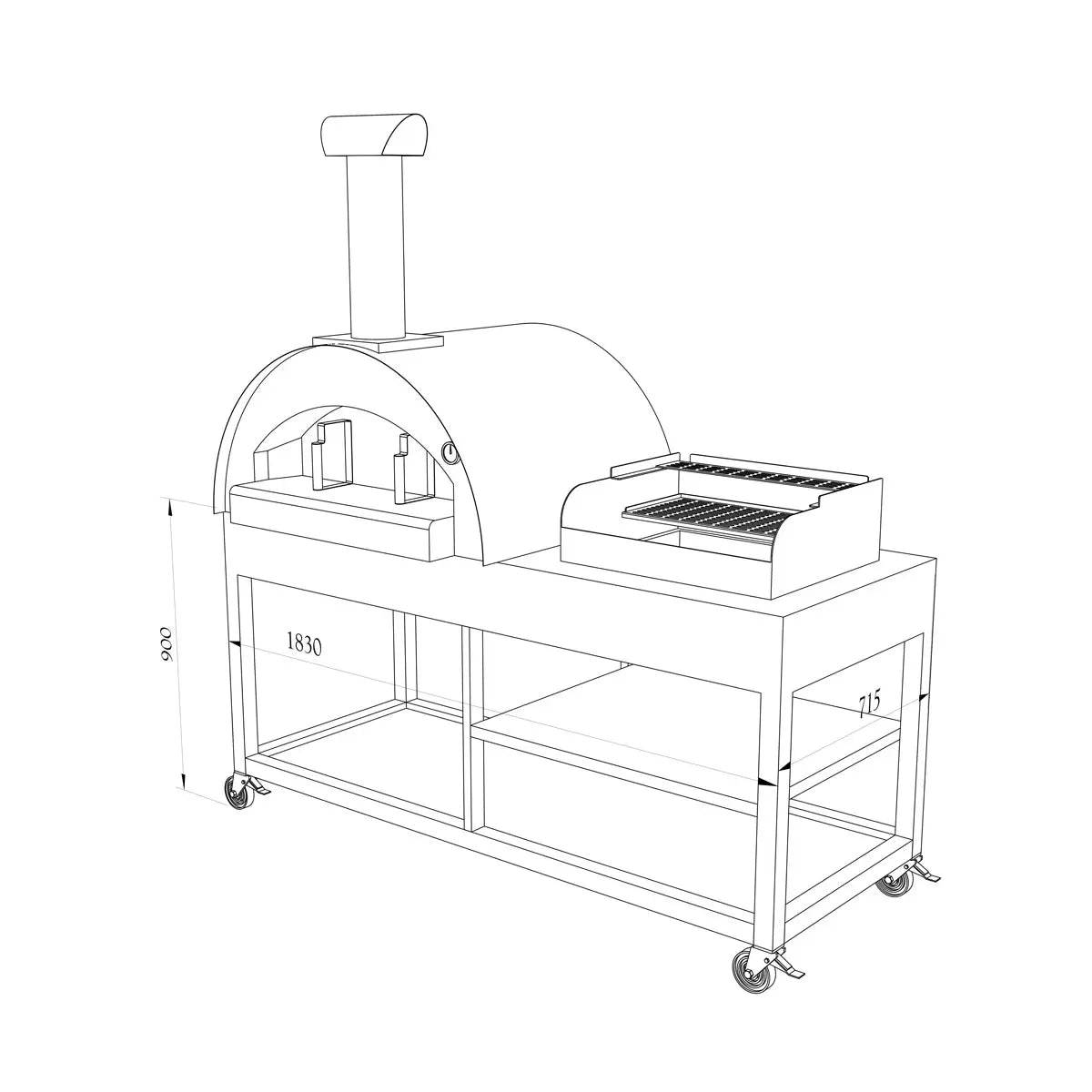 Alpha Pro Grande Fumoso Wood-Fired Pizza Oven and BBQ Grill Bundle