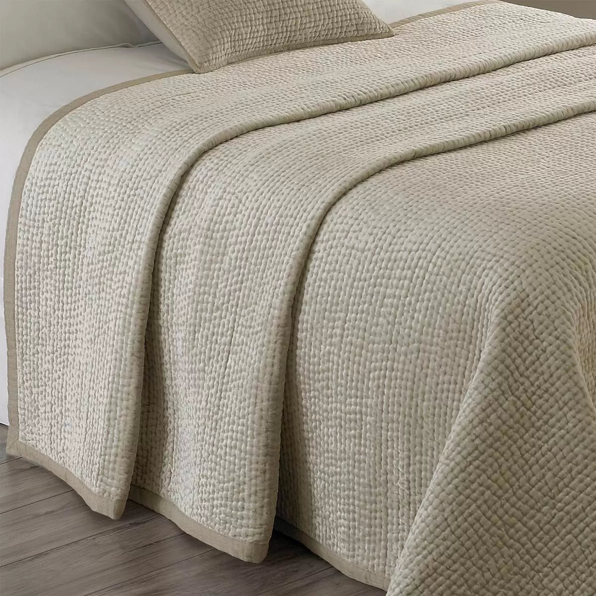 Brooklands Champagne Quilted Bedspread in 2 Sizes