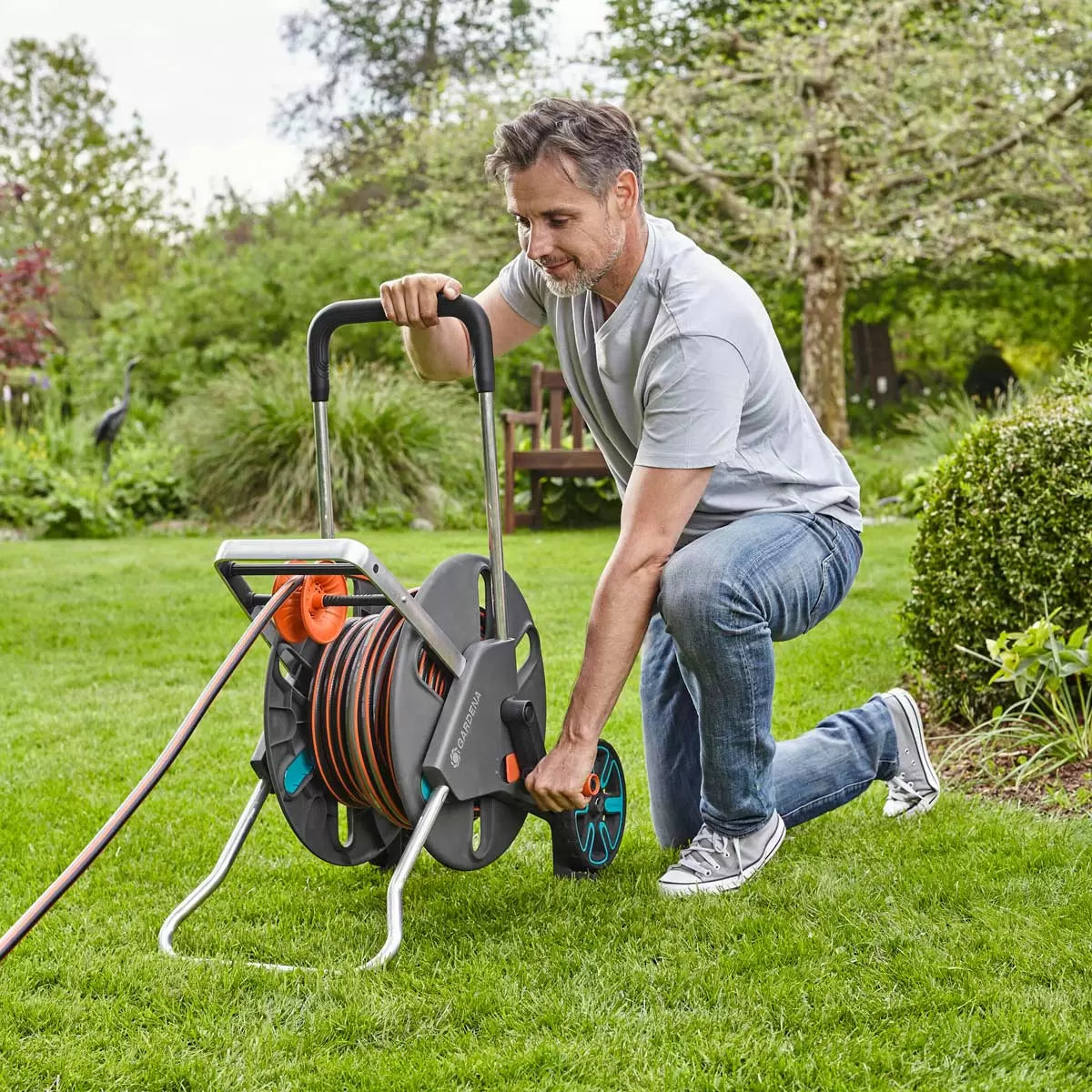 Gardena 50m (164ft) CleverRoll L Easy Hose Trolley Set
