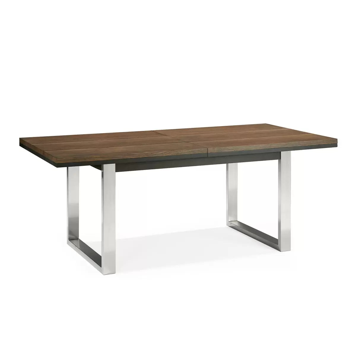 Bentley Designs Tivoli Dark Oak Extending Dining Table + 6 Black Cantilever