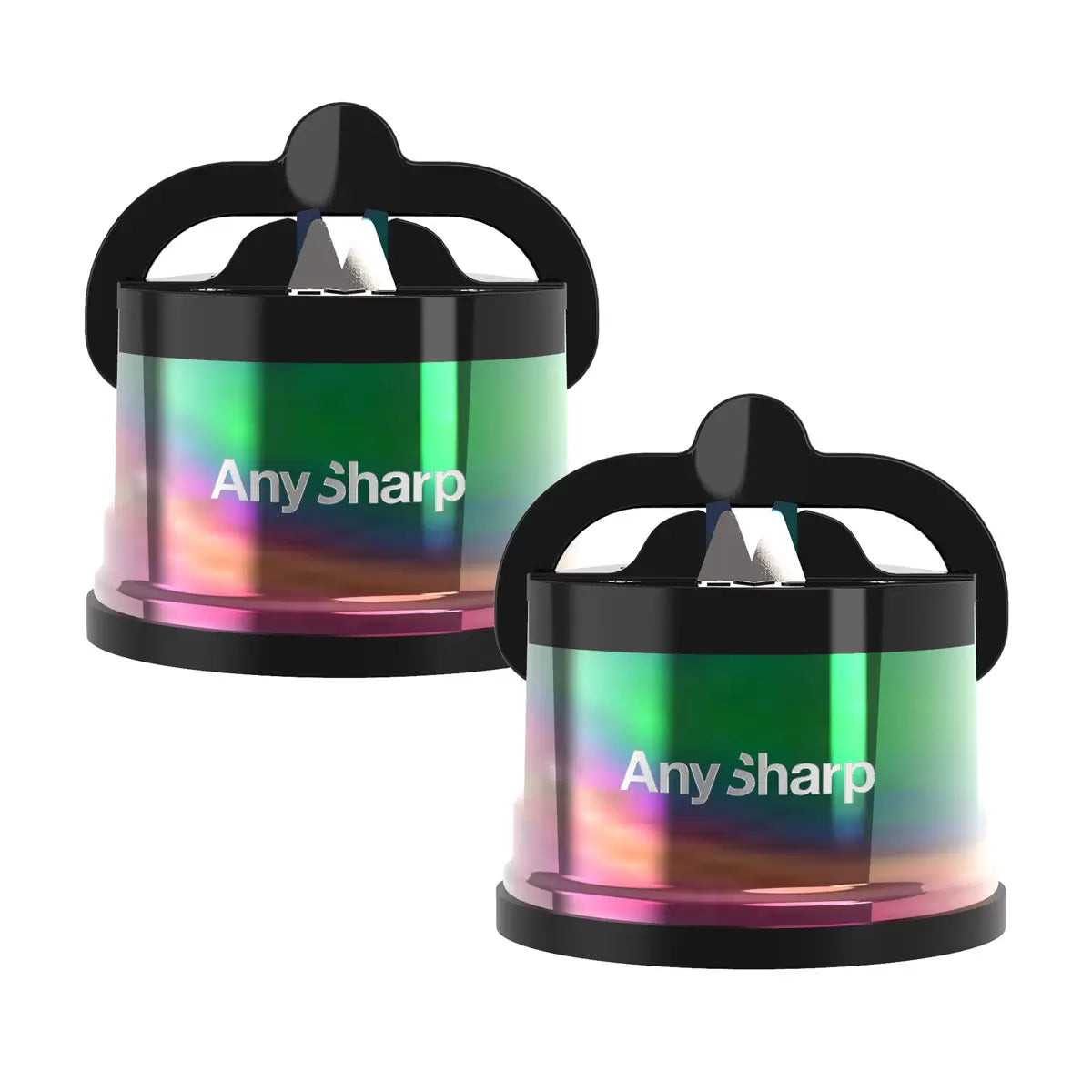 Anysharp Pro Metal Knife Sharpener with Suction, 2 Pack in Oil Slick