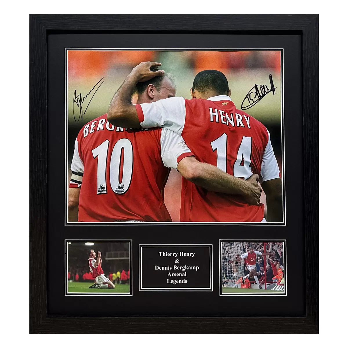 Thierry Henry & Dennis Bergkamp Signed Framed Football Photograph