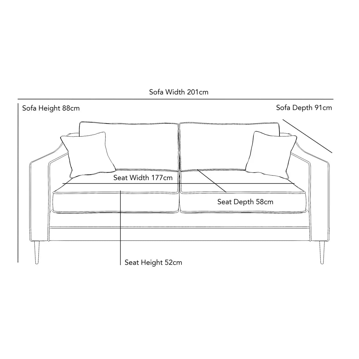 Aspen Green Velvet 3 Seater Sofa