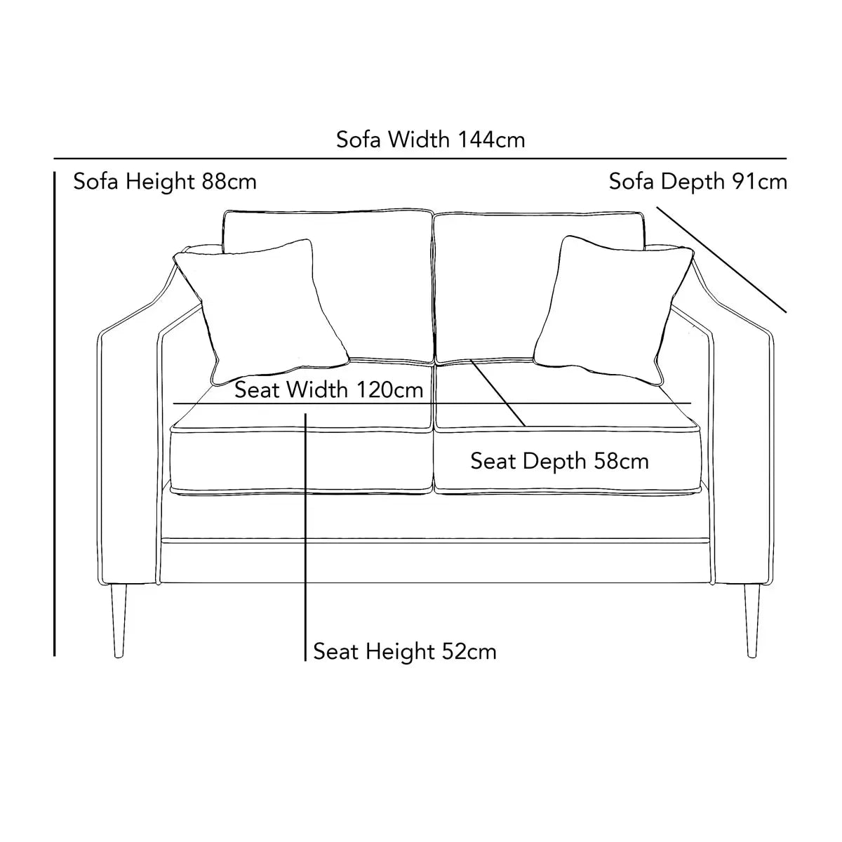 Aspen Green Velvet 2 Seater Sofa