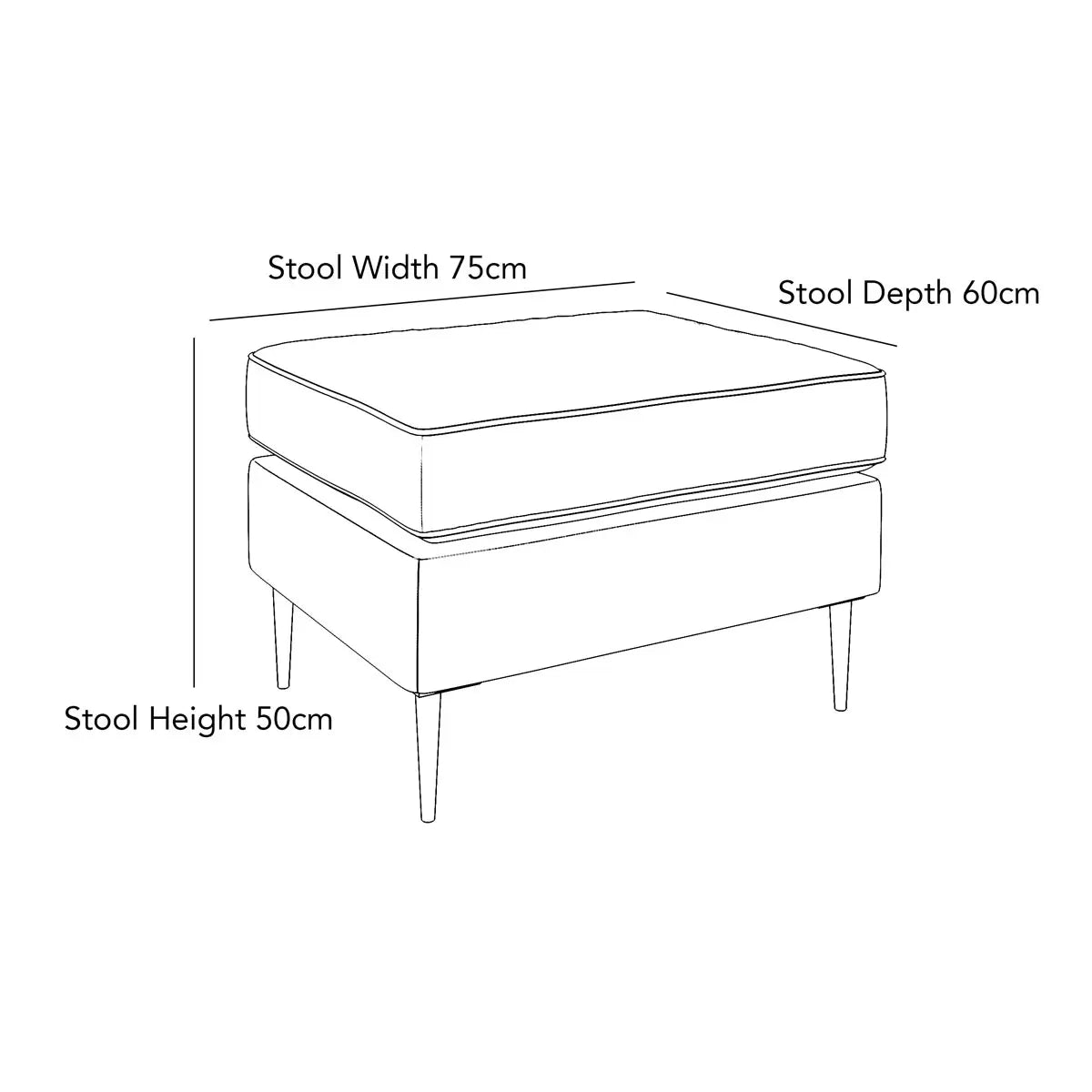 Aspen Grey Velvet Footstool