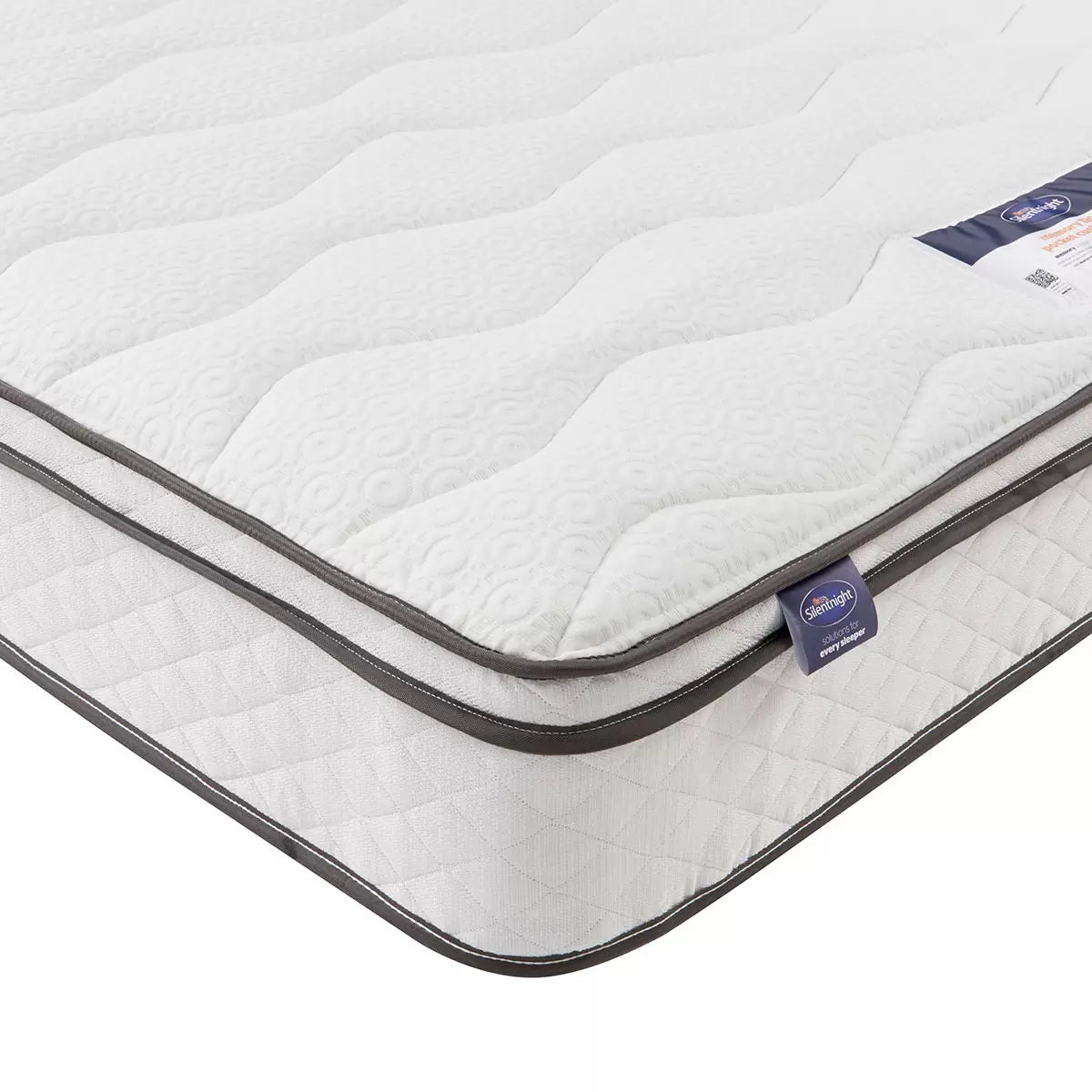 Silentnight 1200 Pocket Memory Cushion Top Mattress & Slate Grey Divan in 4