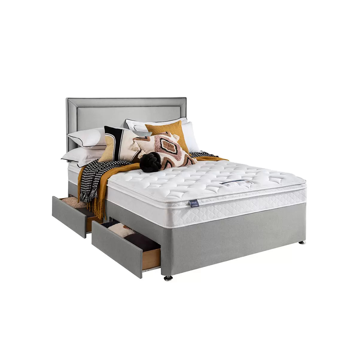 Silentnight Miracoil Memory Cushion Top Mattress & Divan in 5 Sizes