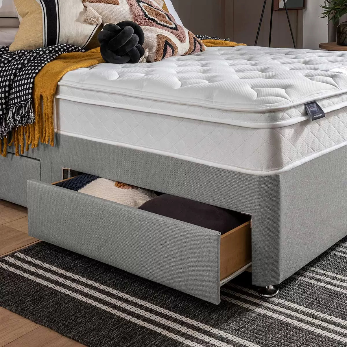 Silentnight Miracoil Memory Cushion Top Mattress & Divan in 5 Sizes