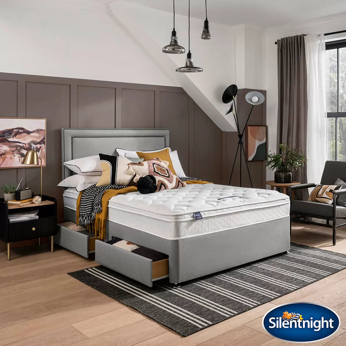 Silentnight Miracoil Memory Cushion Top Mattress & Divan in 5 Sizes