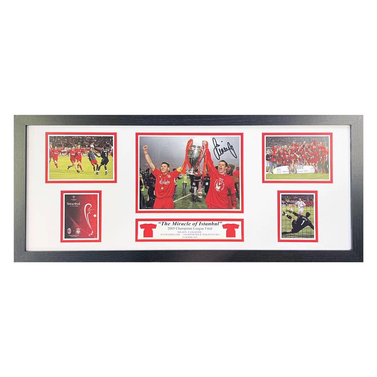 Jamie Carragher Signed Framed 2005 Liverpool Football Storyboard