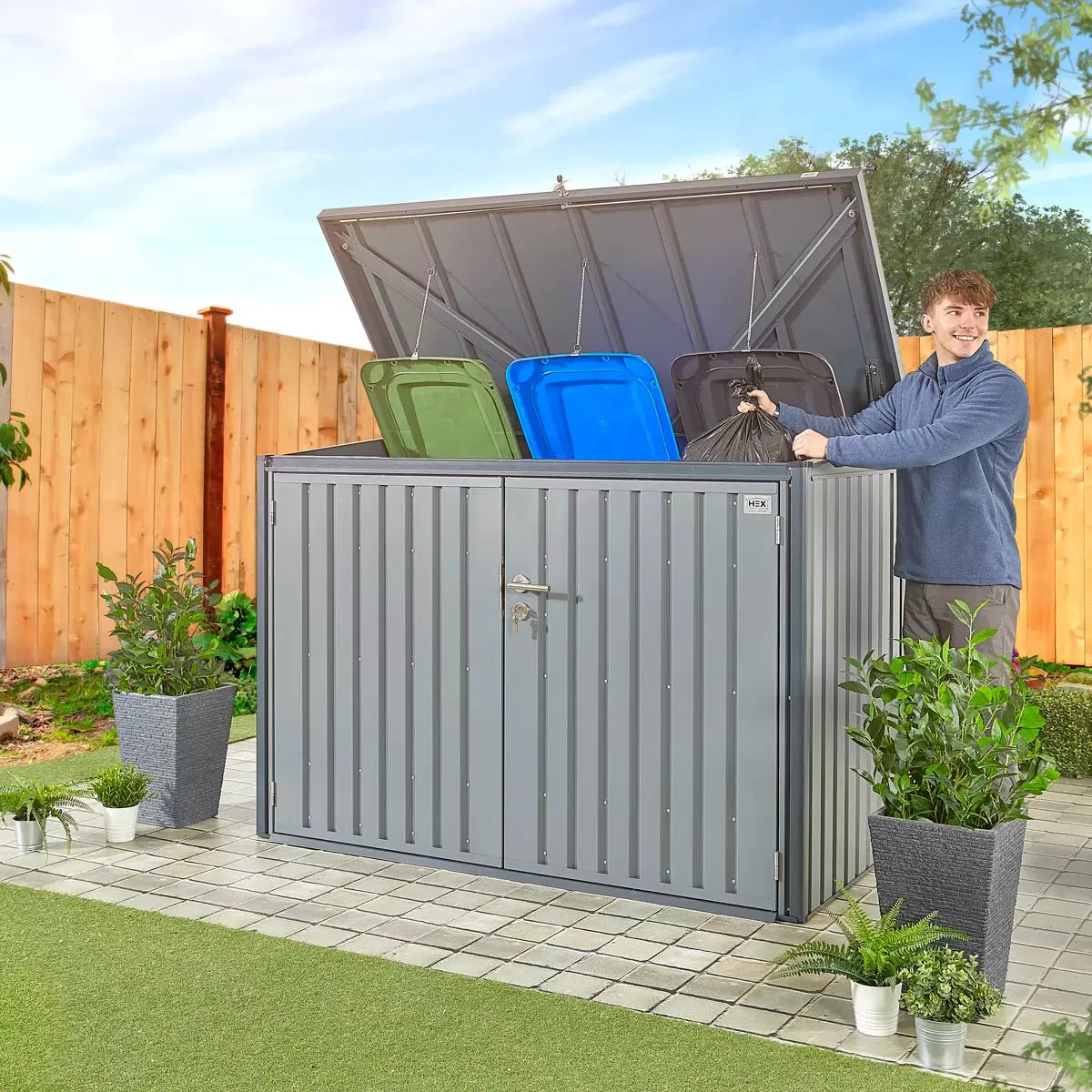 Stone Garden 6ft 5" x 2ft 11" (1.95 x 0.9m) 2, 018 Litre Horizontal Storage Shed