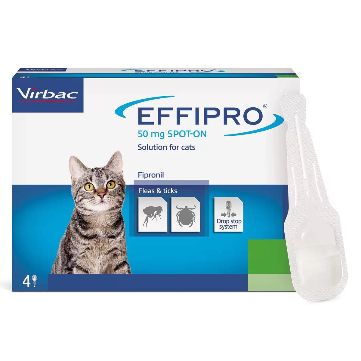 Effipro® Spot-On Flea and Tick Treatment for Cats (1kg+), 3 x 4 x 50mg