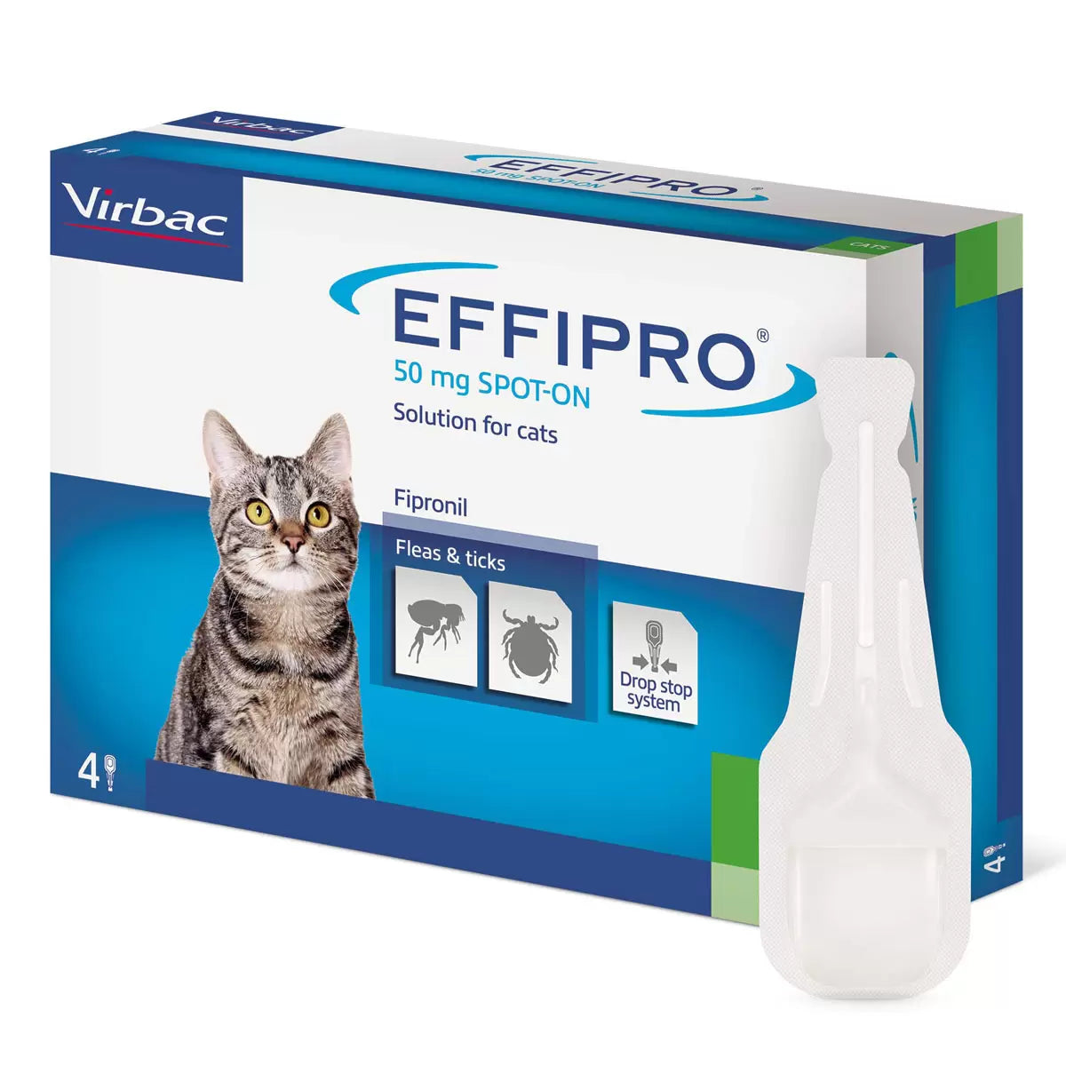 Effipro® Spot-On Flea and Tick Treatment for Cats (1kg+), 3 x 4 x 50mg