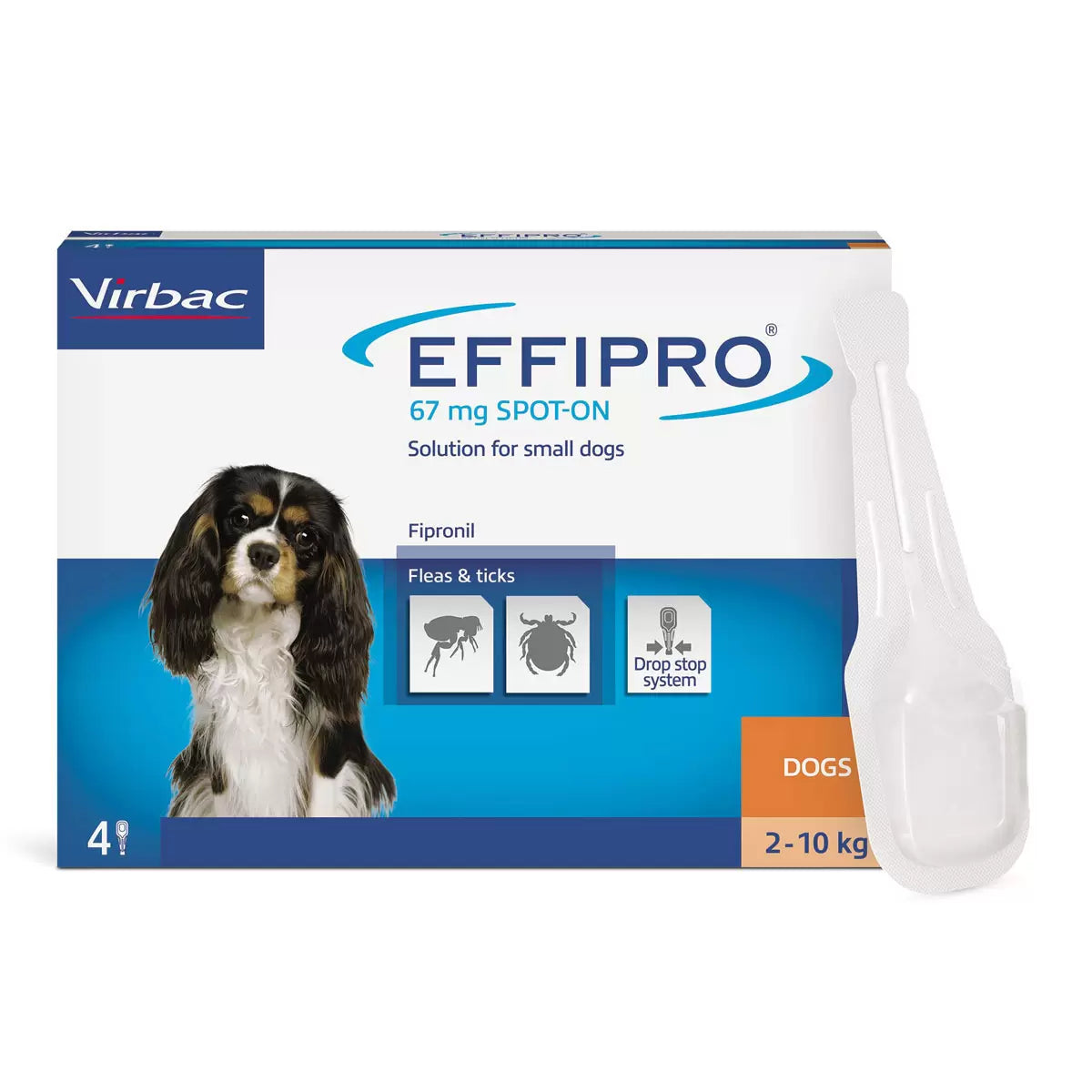 Effipro® Spot-On Flea and Tick Treatment for Small Dogs (2-10kg), 3 x 4 x 67mg