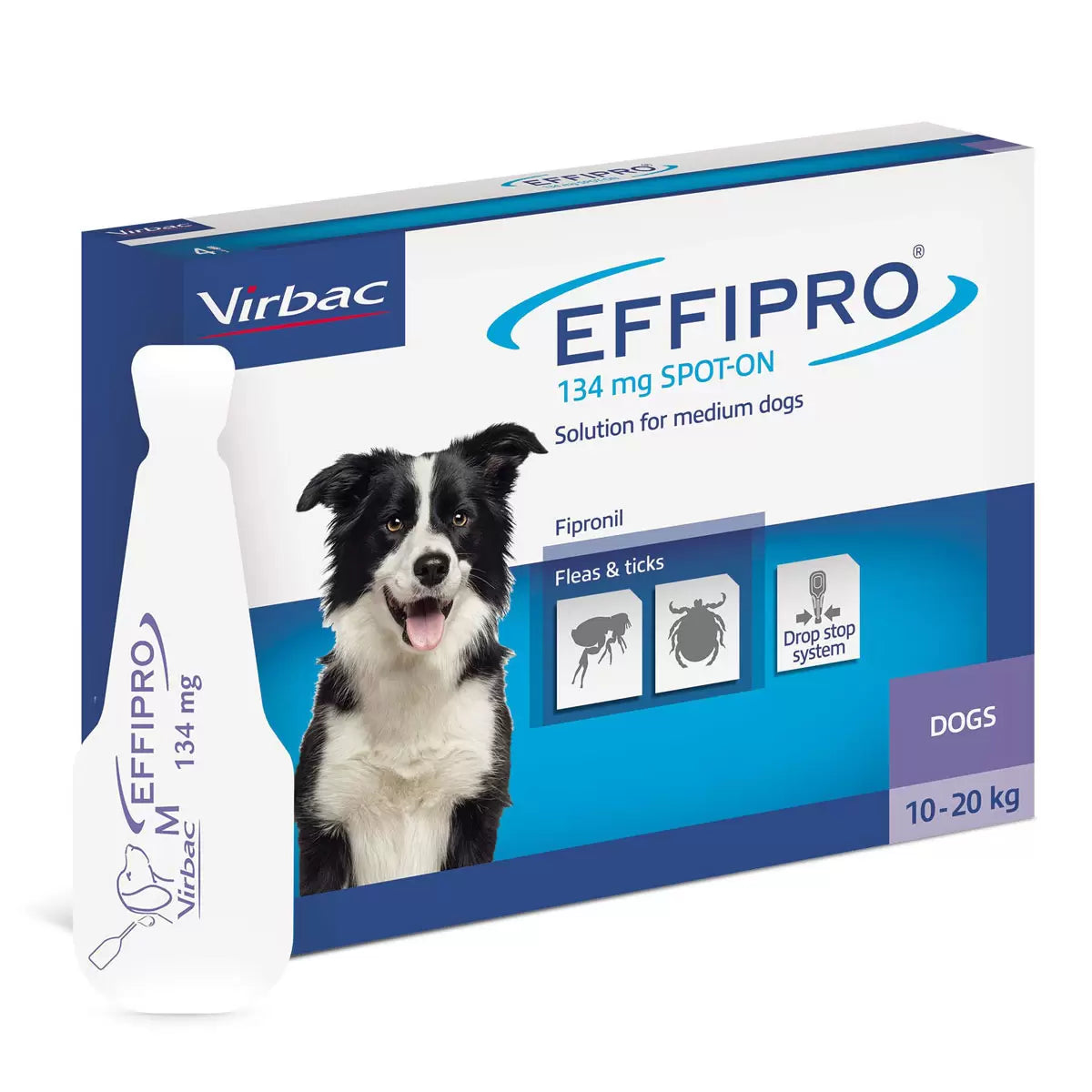 Effipro® Spot-On Flea and Tick Treatment for Medium Dogs (10-20kg), 3 x 4