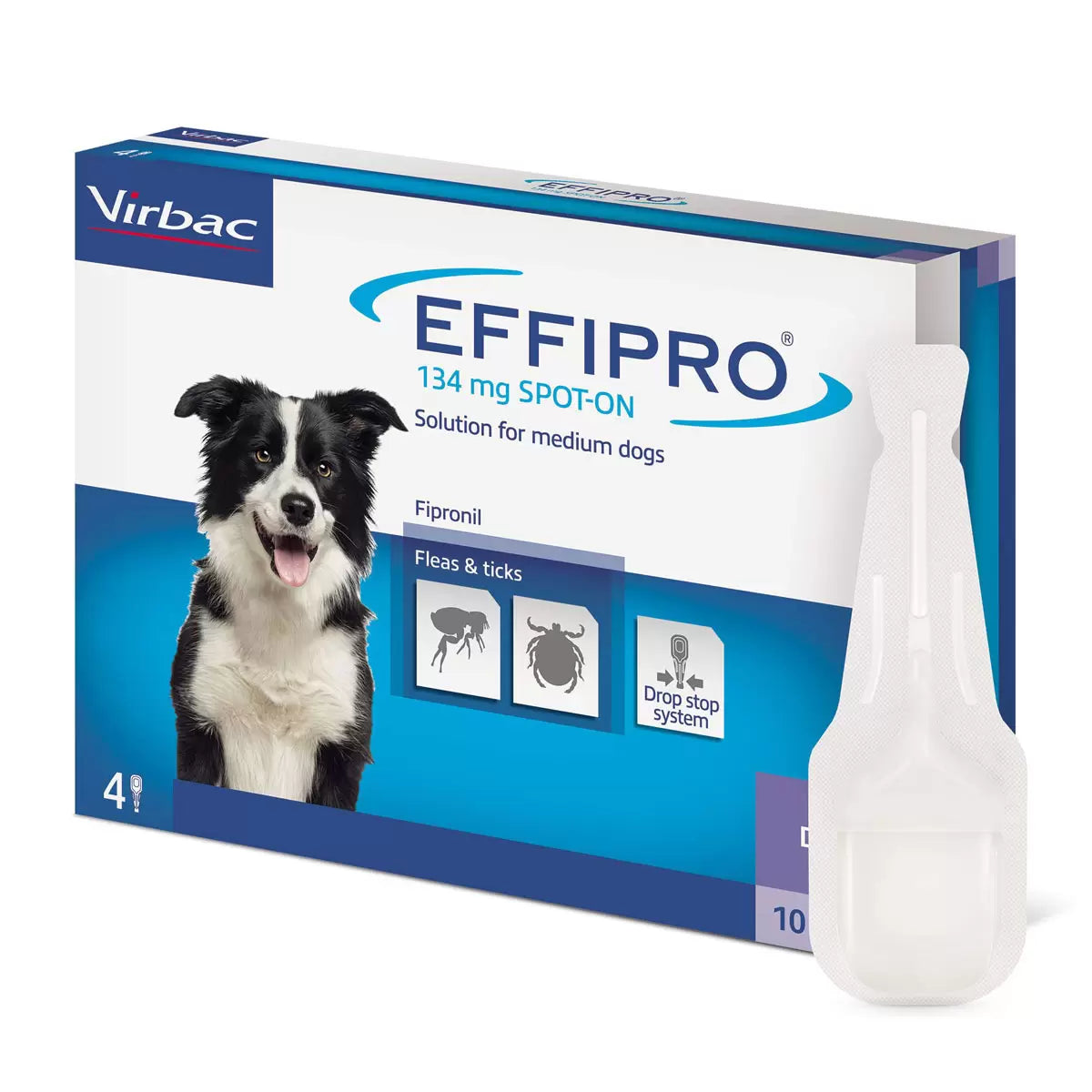 Effipro® Spot-On Flea and Tick Treatment for Medium Dogs (10-20kg), 3 x 4