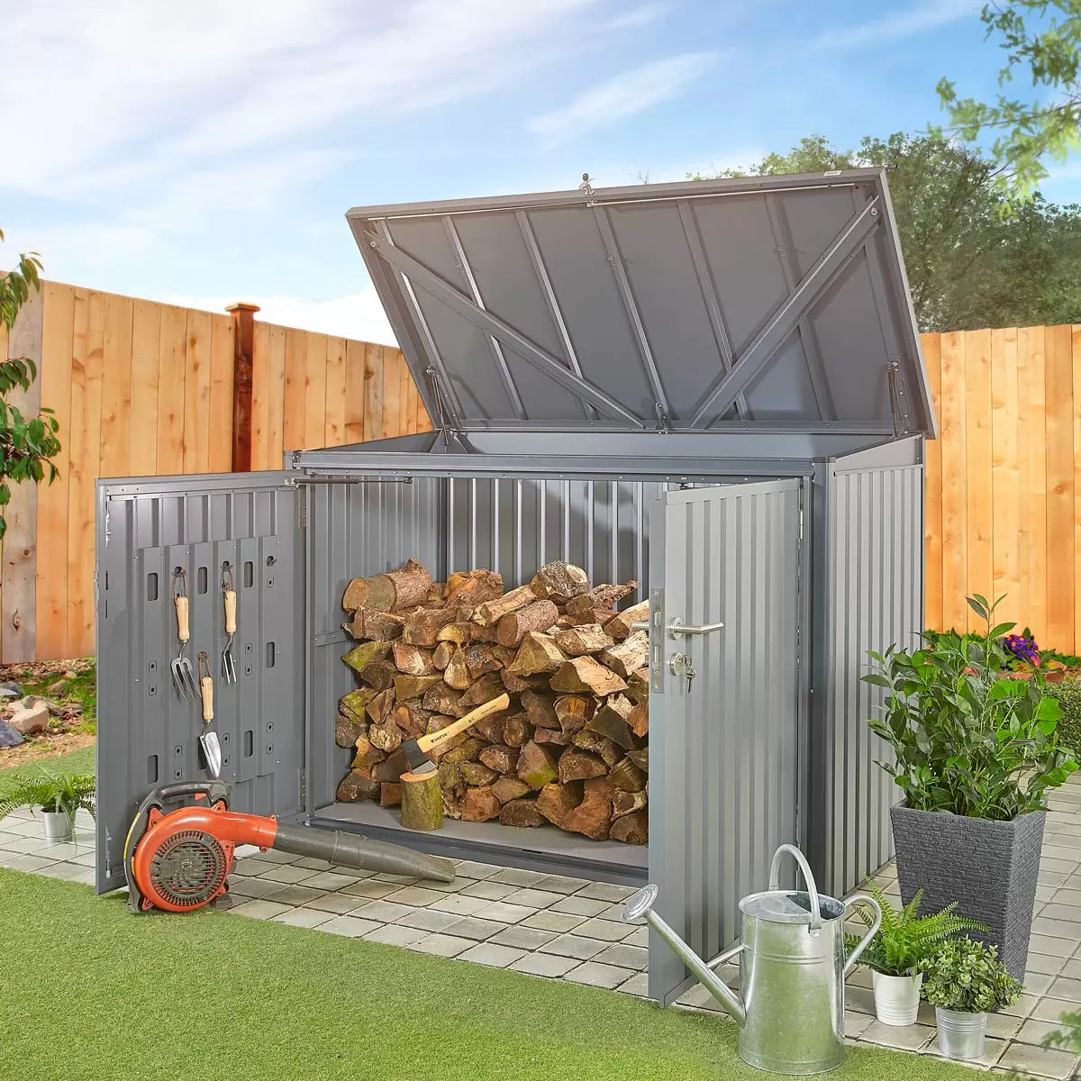 Stone Garden 6ft 5" x 2ft 11" (1.95 x 0.9m) 2, 018 Litre Horizontal Storage Shed