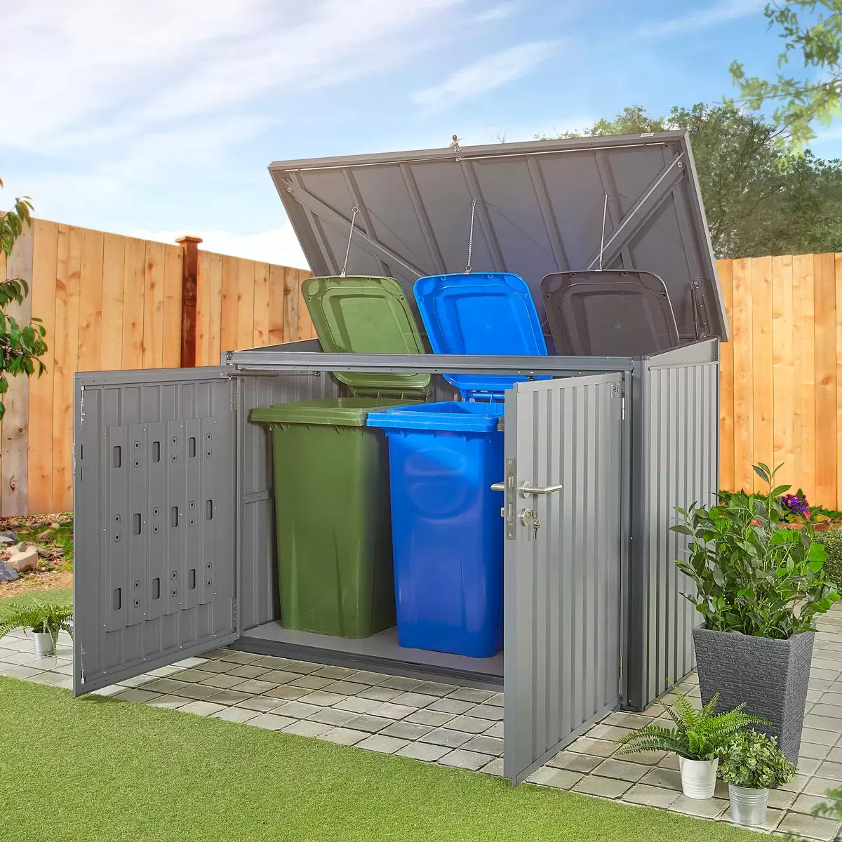 Stone Garden 6ft 5" x 2ft 11" (1.95 x 0.9m) 2, 018 Litre Horizontal Storage Shed