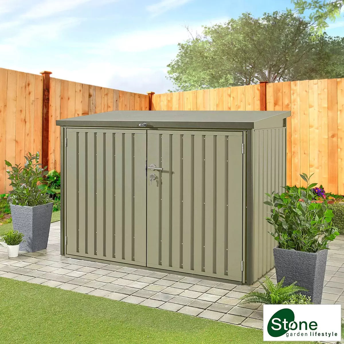 Stone Garden 6ft 5" x 2ft 11" (1.95 x 0.9m) 2, 018 Litre Horizontal Storage Shed