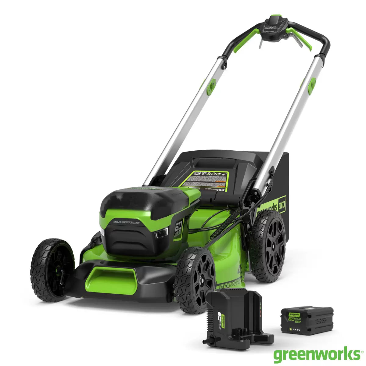 Greenworks 60V (4Ah) 46cm Self-Propelled Cordless Battery Lawnmower with 1 x 4Ah