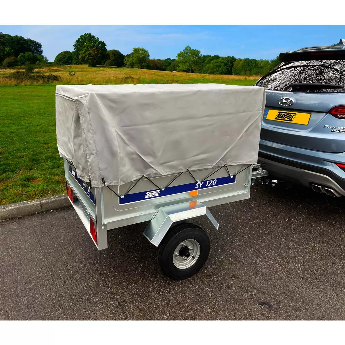 Maypole SY120 Medium Trailer with High Side Mesh Extension Kit & PVC Cover