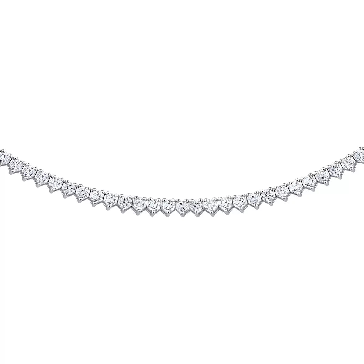 5.00ctw Round Brilliant Cut Diamond Tennis Necklace, 14ct White Gold