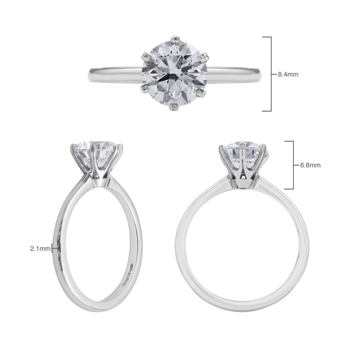1.50ct Round Brilliant Cut Diamond Solitaire Ring, Platinum